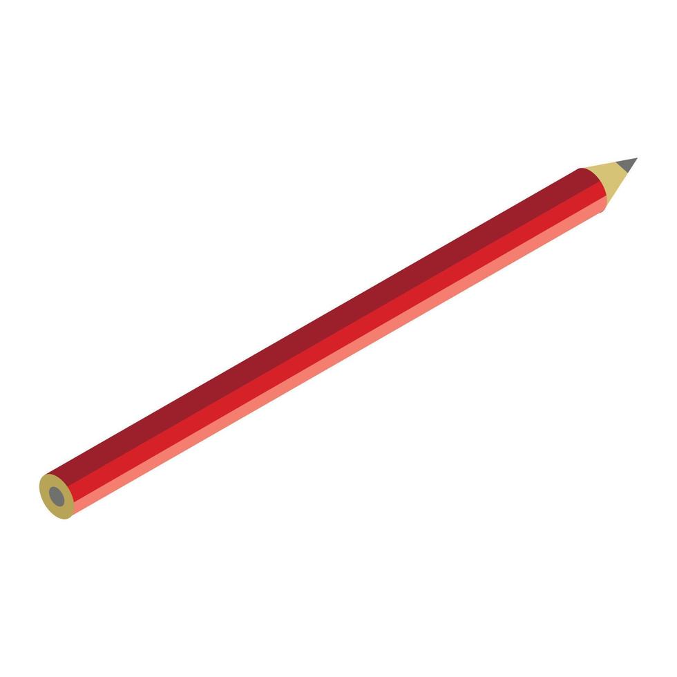 icône crayon rouge, style isométrique vecteur