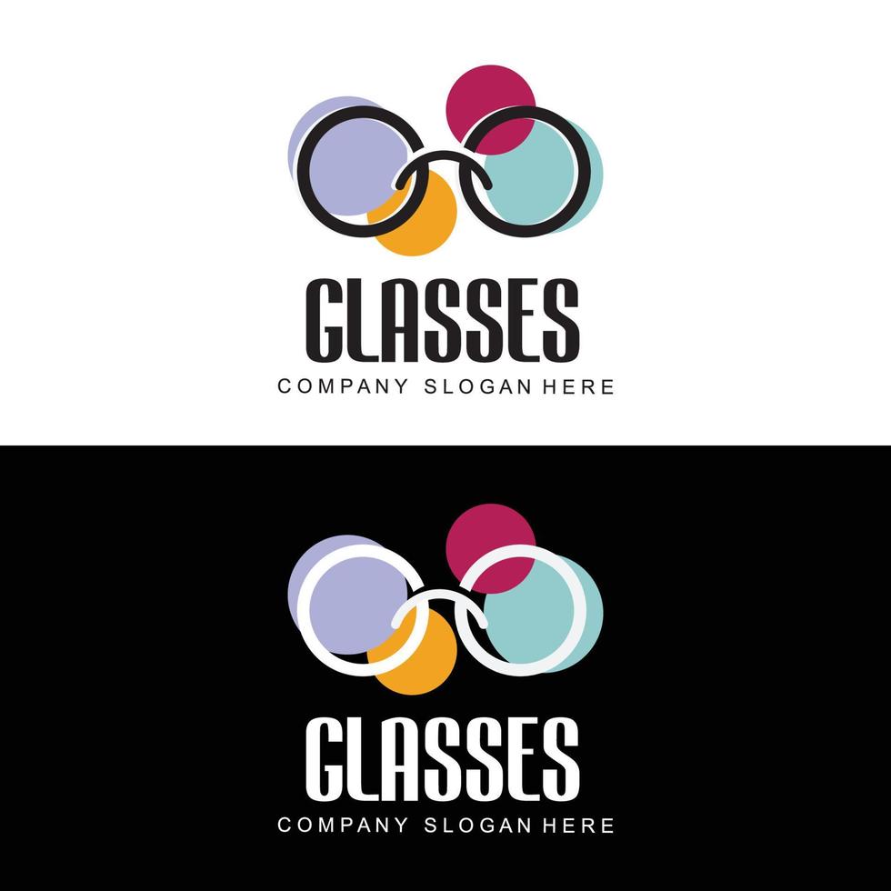 logo de lunettes, vecteur de look de mode, design pour magasin de vêtements, magasin de lunettes, salon de soins oculaires