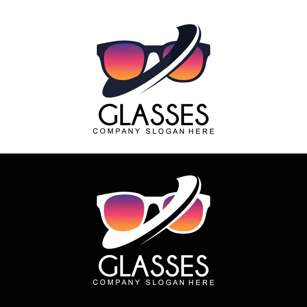 logo de lunettes, vecteur de look de mode, design pour magasin de vêtements, magasin de lunettes, salon de soins oculaires