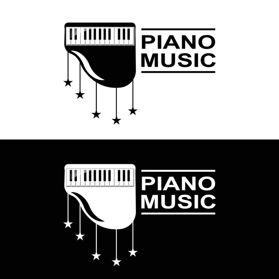 logo de piano, vecteur d'instrument de musique, design pour magasin de musique, cours de musique de piano