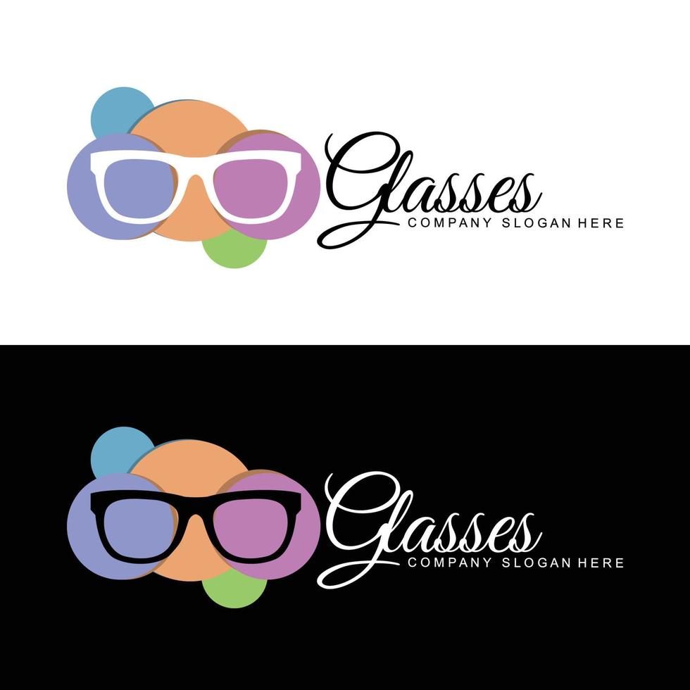 logo de lunettes, vecteur de look de mode, design pour magasin de vêtements, magasin de lunettes, salon de soins oculaires