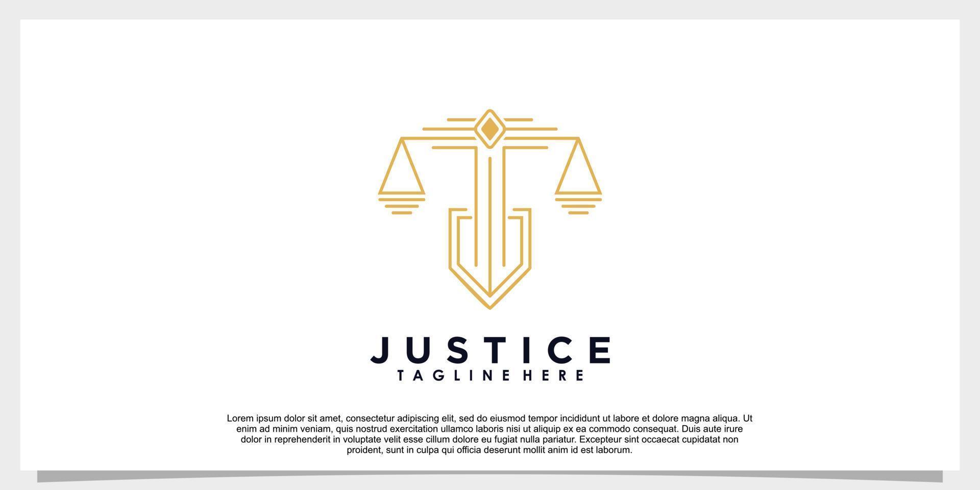 création de logo de droit de la justice avec concept créatif vecteur