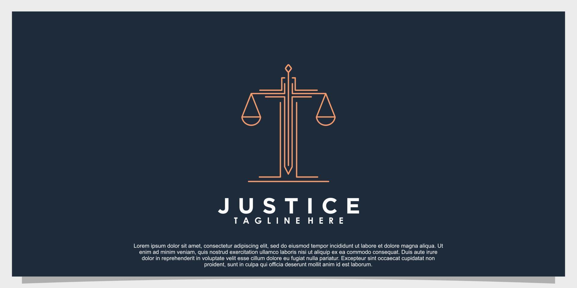 création de logo de droit de la justice avec concept créatif vecteur