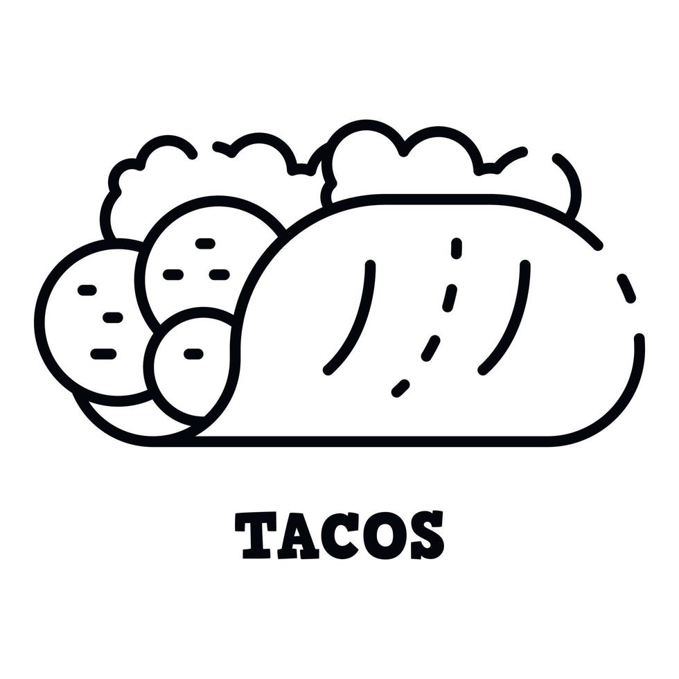 icône de tacos, style de contour vecteur