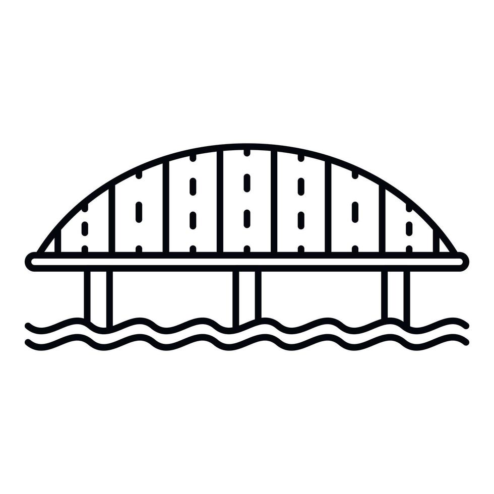 icône de pont routier, style de contour vecteur