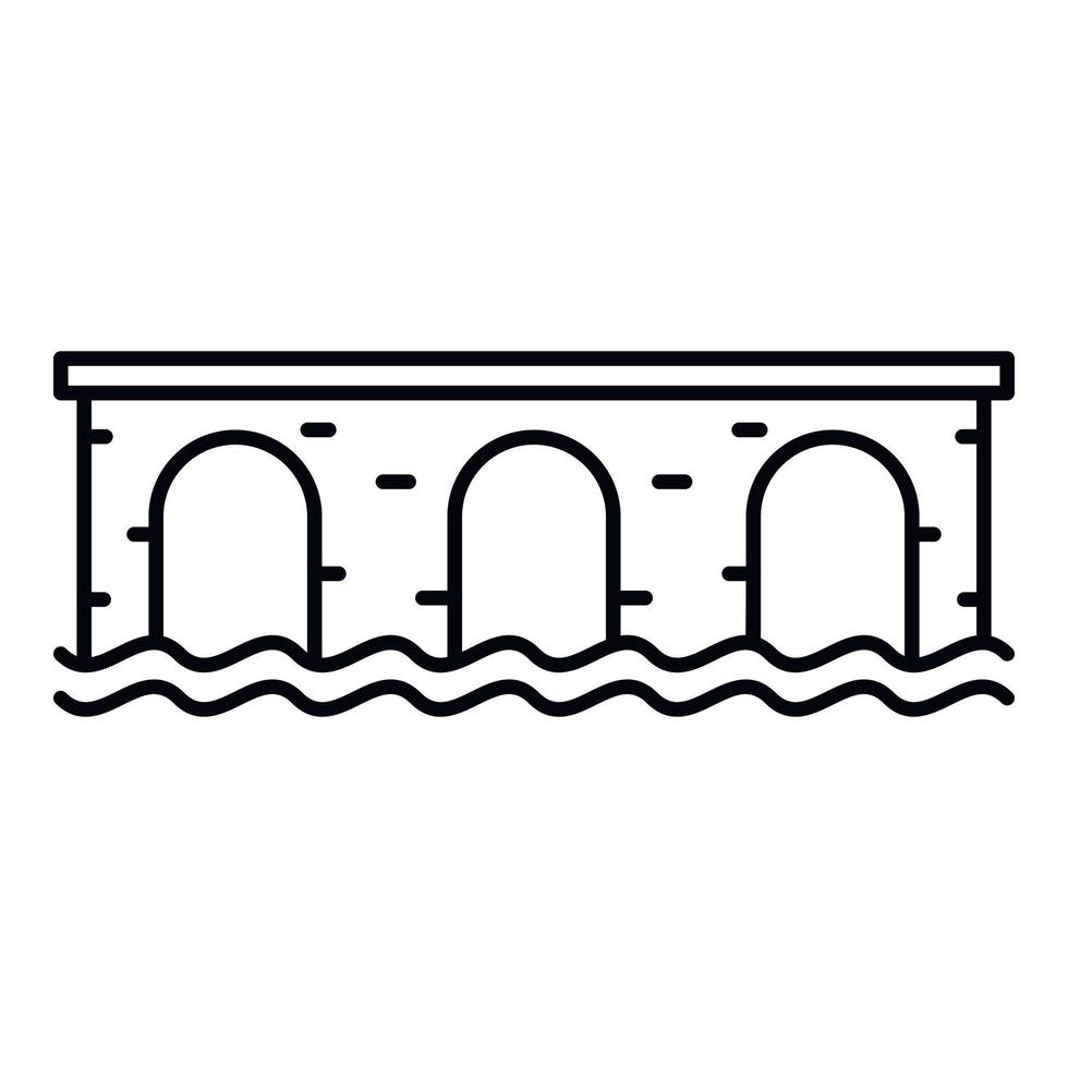icône de pont antique, style de contour vecteur