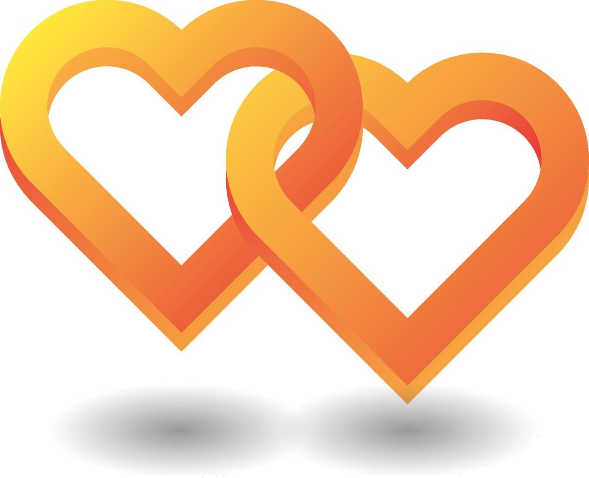 illustration colorée de deux amours, vecteur et logo