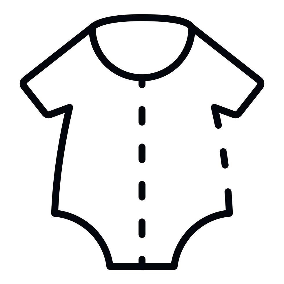 icône de nouveaux vêtements de bébé, style de contour vecteur