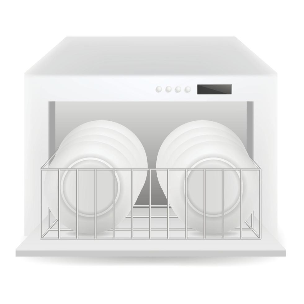 icône de lave-vaisselle, style réaliste vecteur
