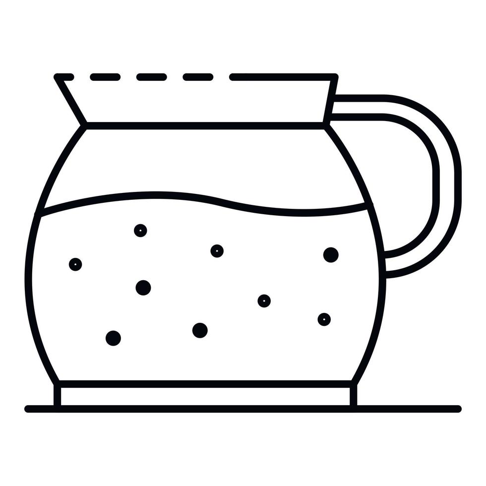 icône de verseuse à café en verre, style de contour vecteur