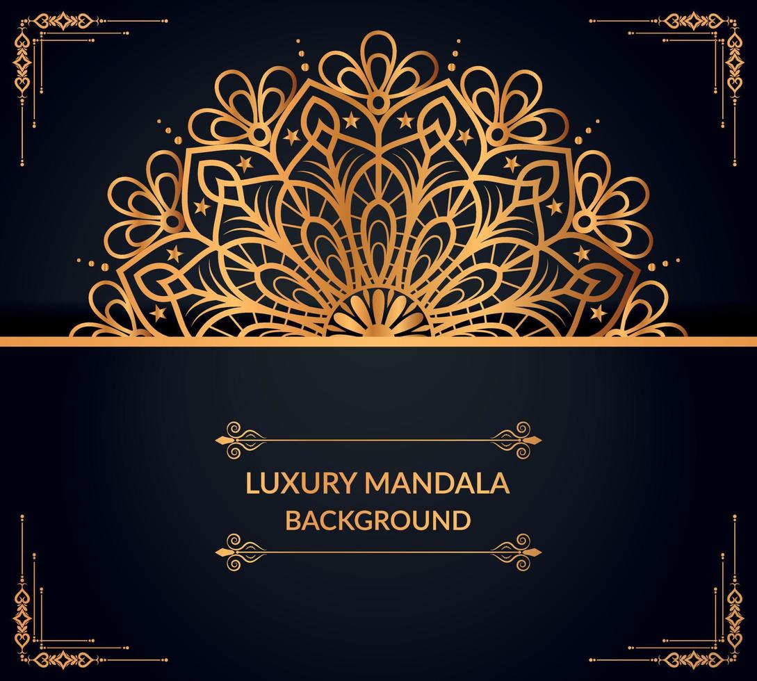 conception de fond de mandala ornemental de luxe avec fichier vectoriel gratuit de mandala doré