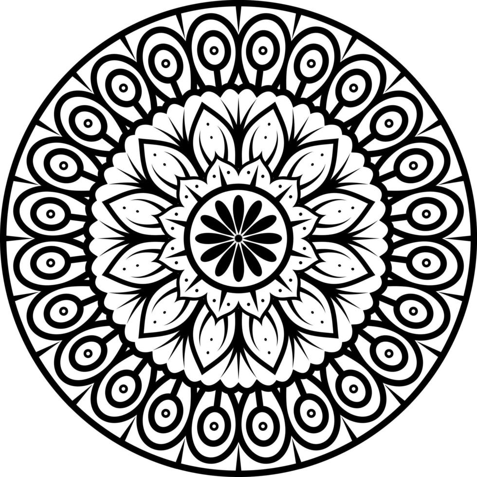 fichiers vectoriels gratuits de pages à colorier de mandala floral vecteur