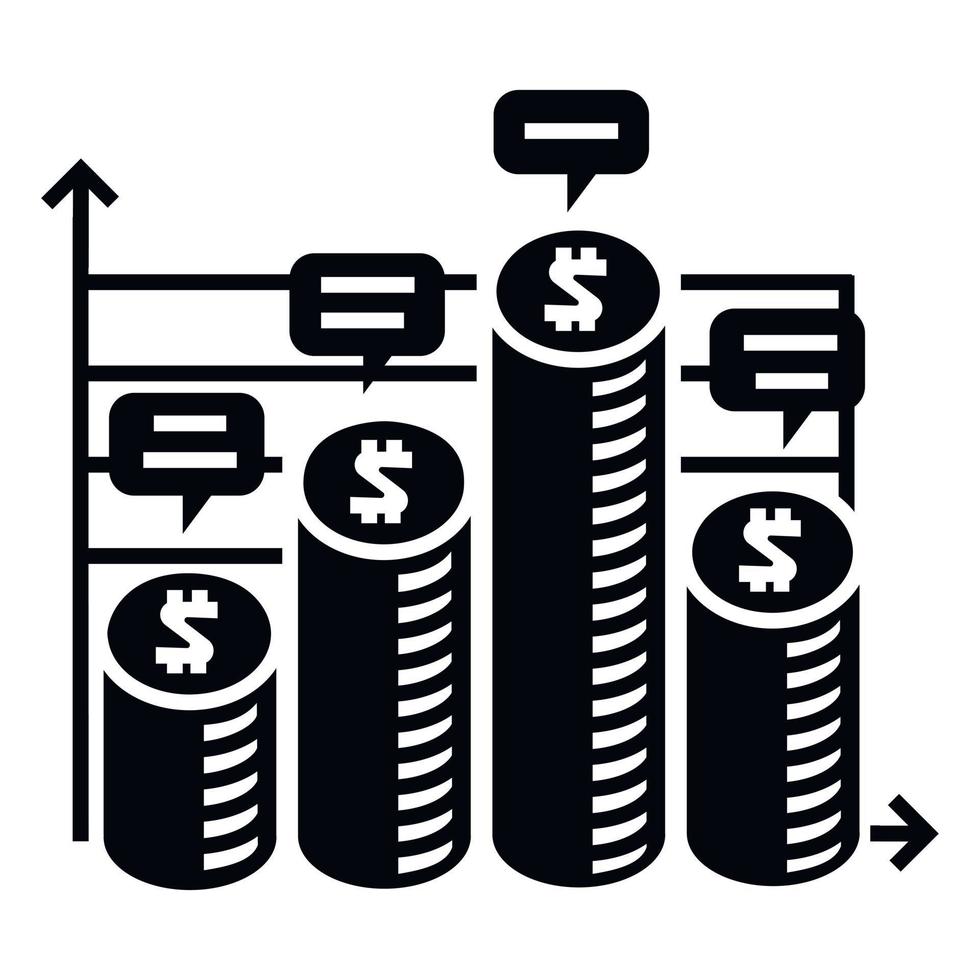 icône de graphique de pièce de monnaie, style simple vecteur