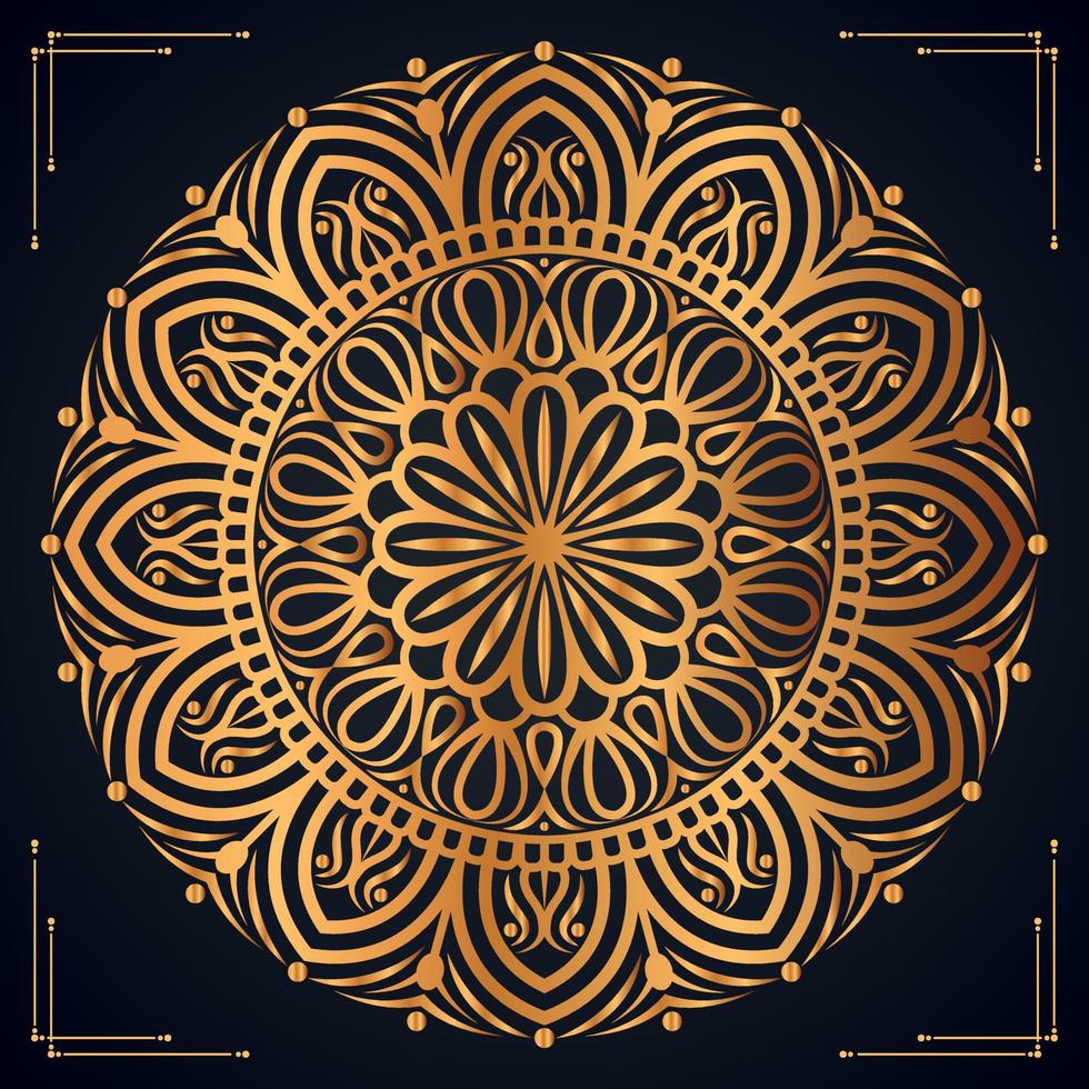 conception de fond de mandala ornemental de luxe avec fichier vectoriel gratuit de mandala doré