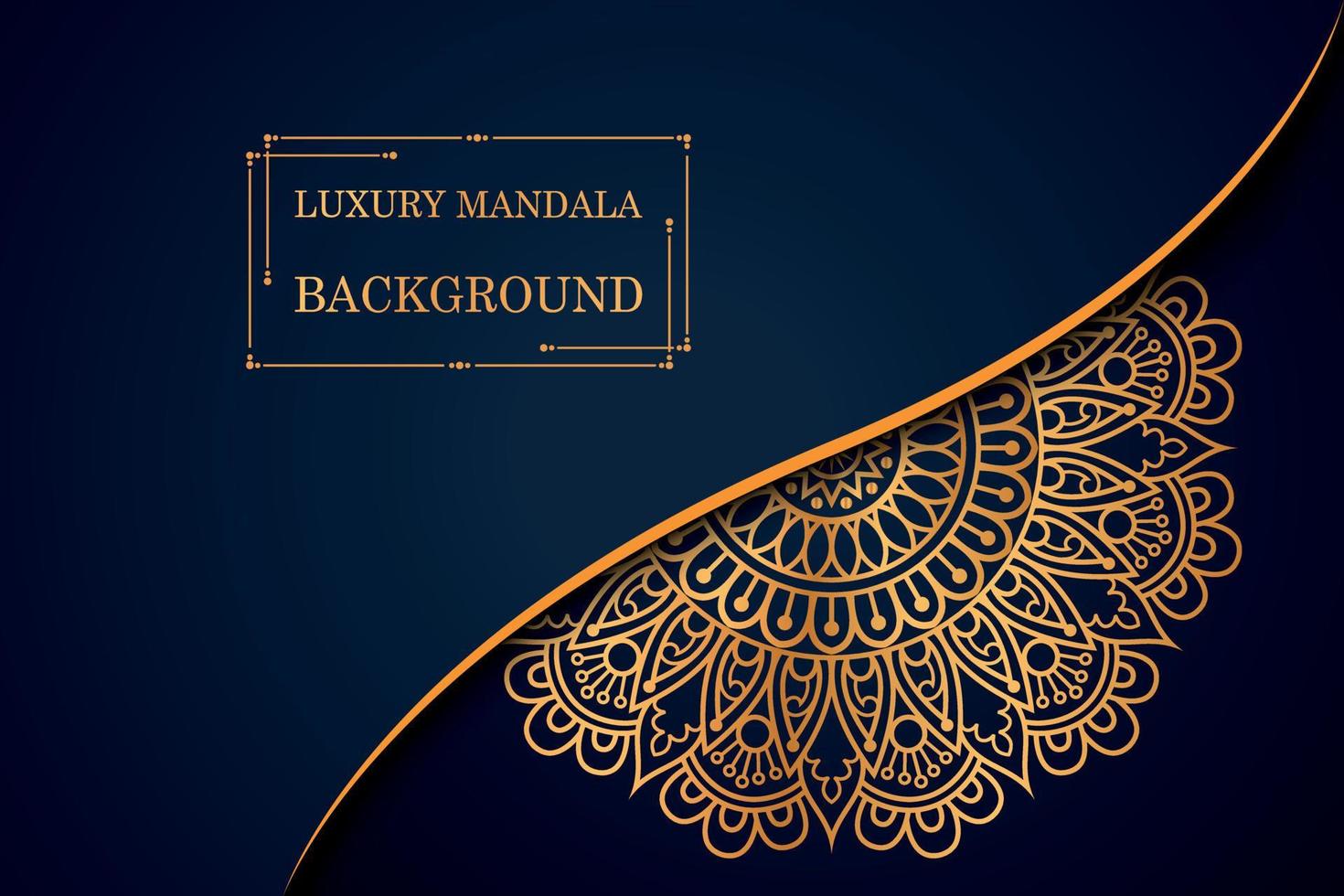 conception de fond de mandala ornemental de luxe avec fichier vectoriel gratuit de mandala doré