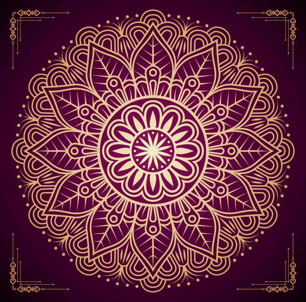 conception de fond de mandala ornemental de luxe avec fichier vectoriel gratuit de mandala doré