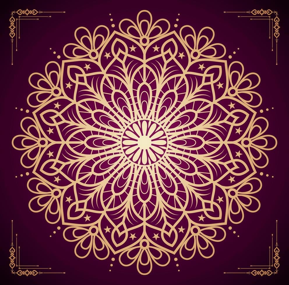 conception de fond de mandala ornemental de luxe avec fichier vectoriel gratuit de mandala doré