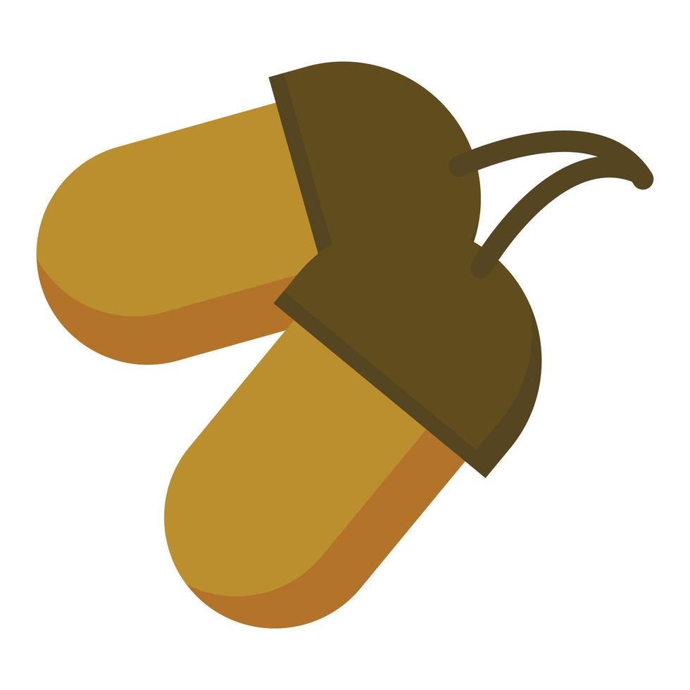icône de noix de chêne, style plat vecteur