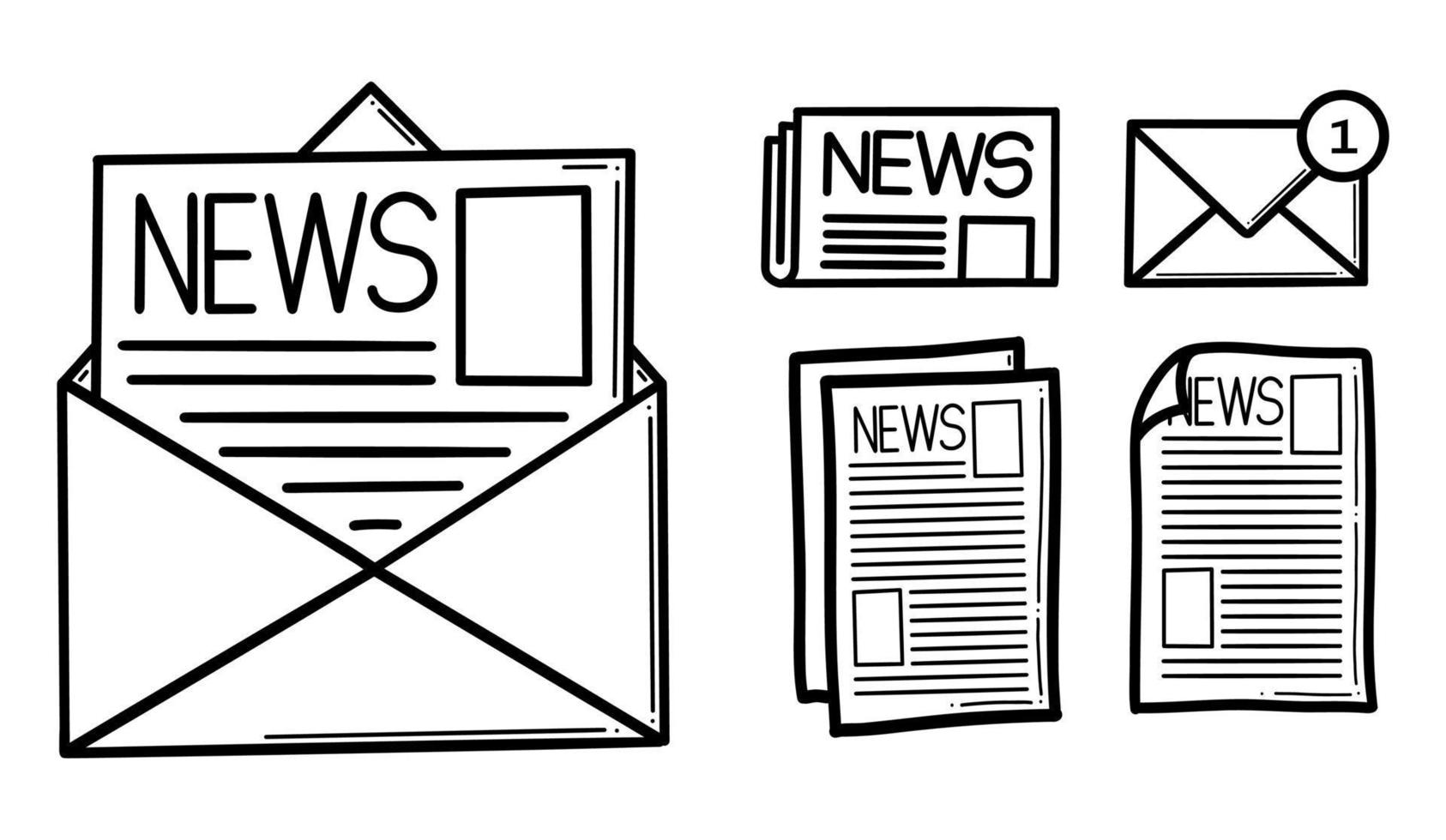 icône de vecteur de ligne de newsletter. e-mail de contour. enveloppe avec signe de vecteur de lettre, pictogramme de style linéaire