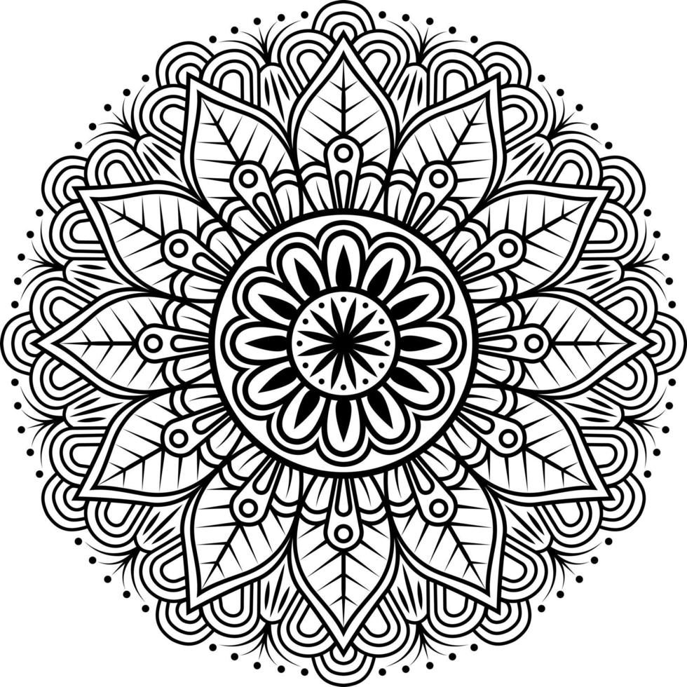 fichiers vectoriels gratuits de pages à colorier de mandala floral vecteur