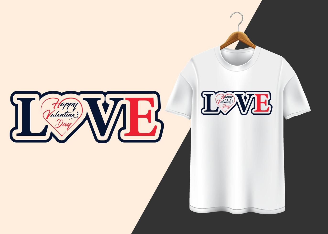 conception de t-shirt de typographie joyeuse saint valentin vecteur