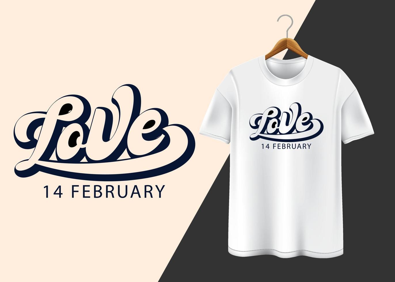 conception de t-shirt de typographie joyeuse saint valentin vecteur