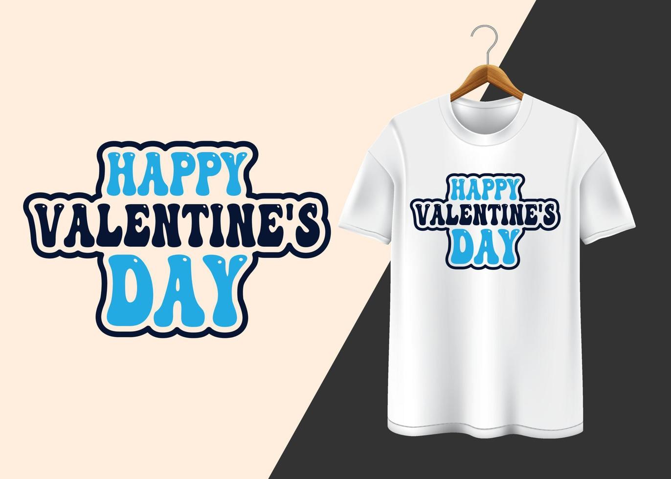 conception de t-shirt de typographie joyeuse saint valentin vecteur