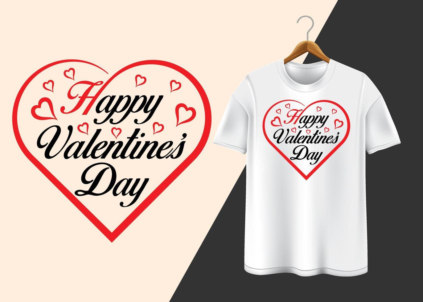 conception de t-shirt de typographie joyeuse saint valentin vecteur