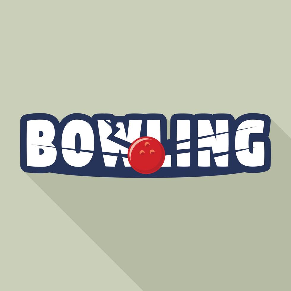 logo de grève de bowling, style plat vecteur