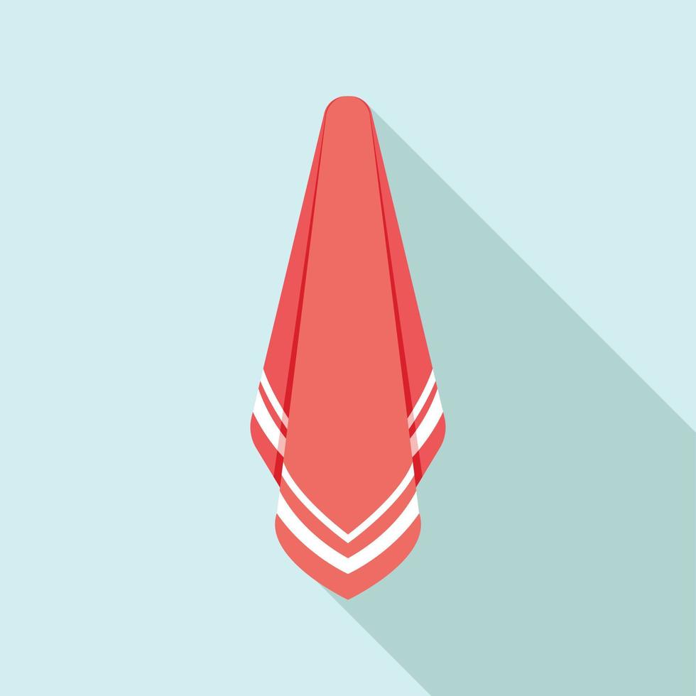 icône de serviette rouge, style plat vecteur