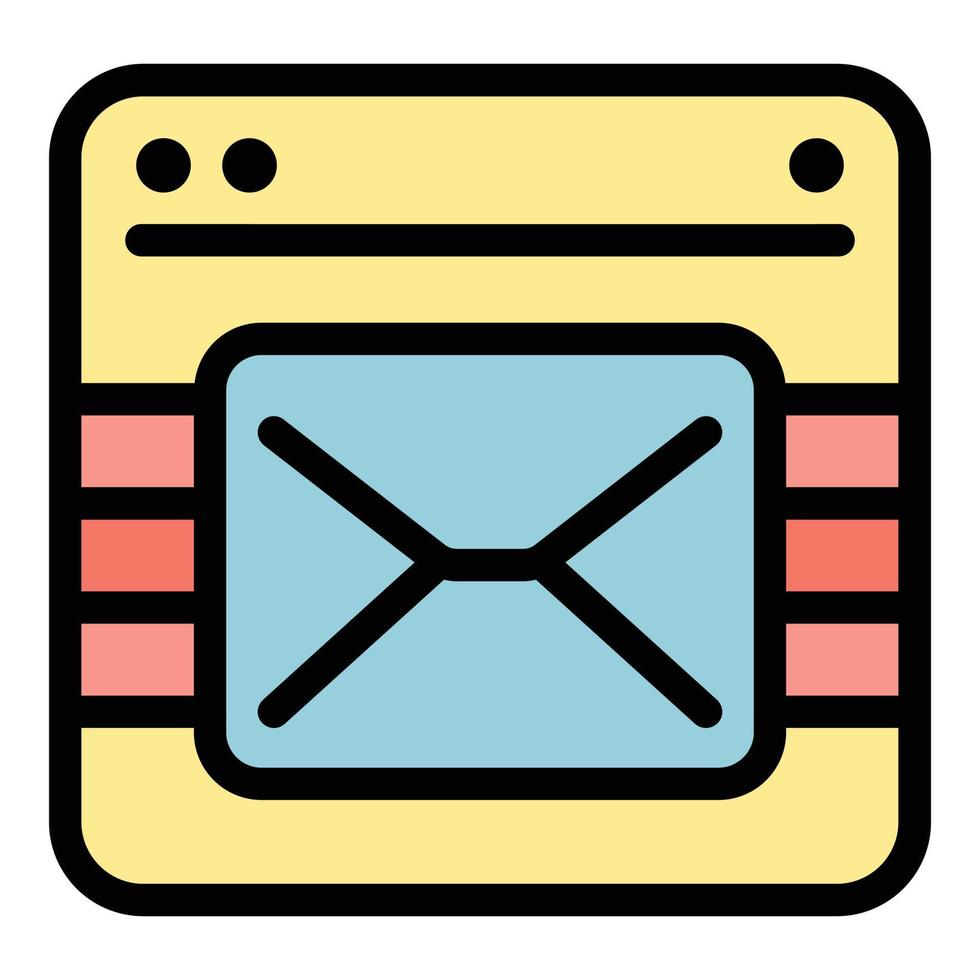vecteur de contour de couleur d'icône de campagne d'email
