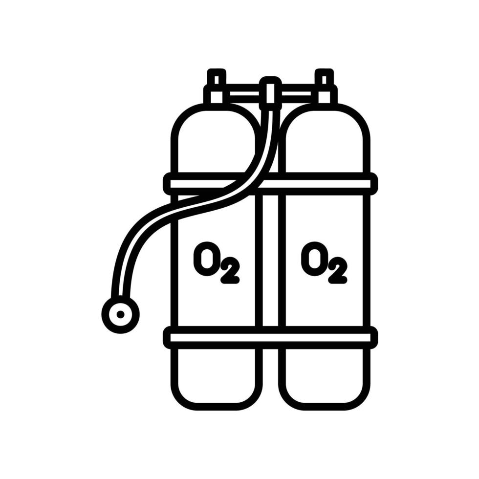 icône de tube à oxygène pour respirer lors de la plongée sur l'océan vecteur