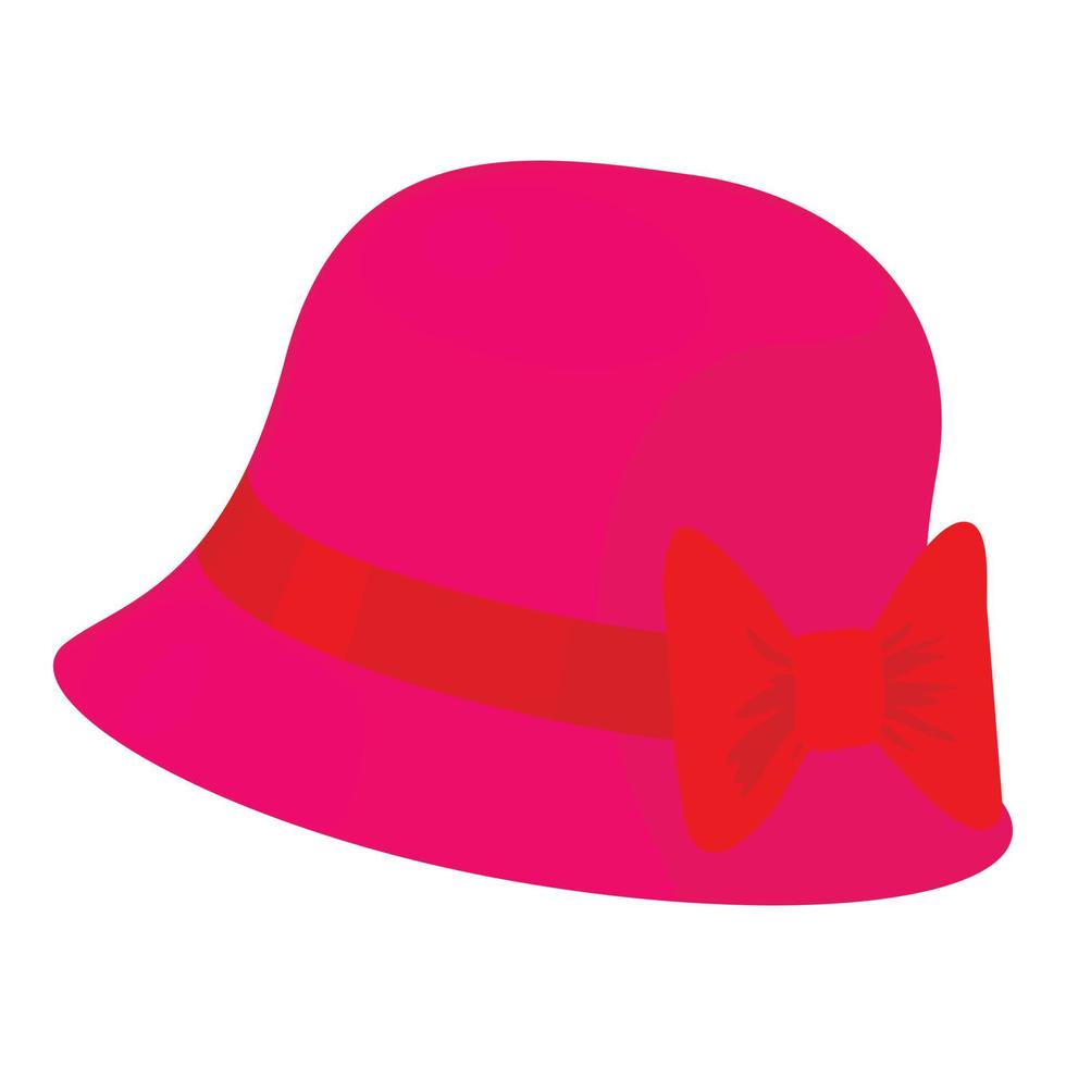 icône de chapeau de femme, style cartoon vecteur