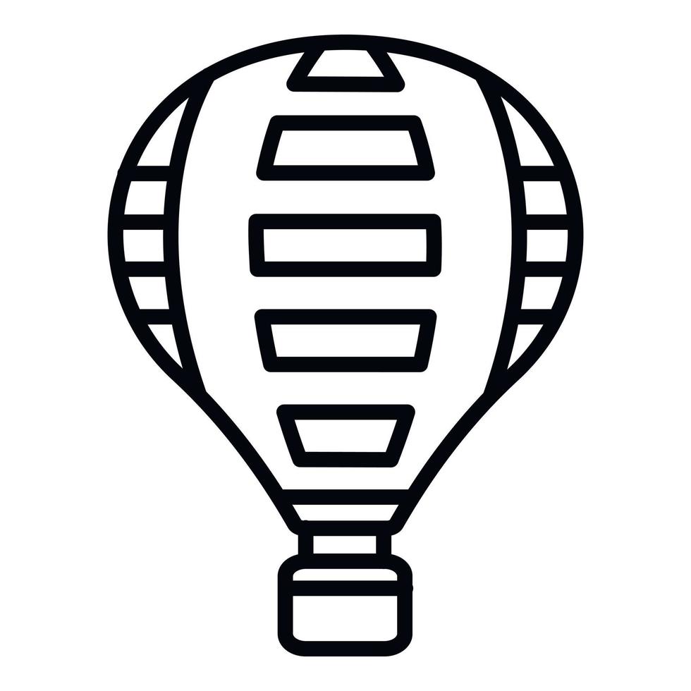 montgolfière avec icône de rectangles, style de contour vecteur