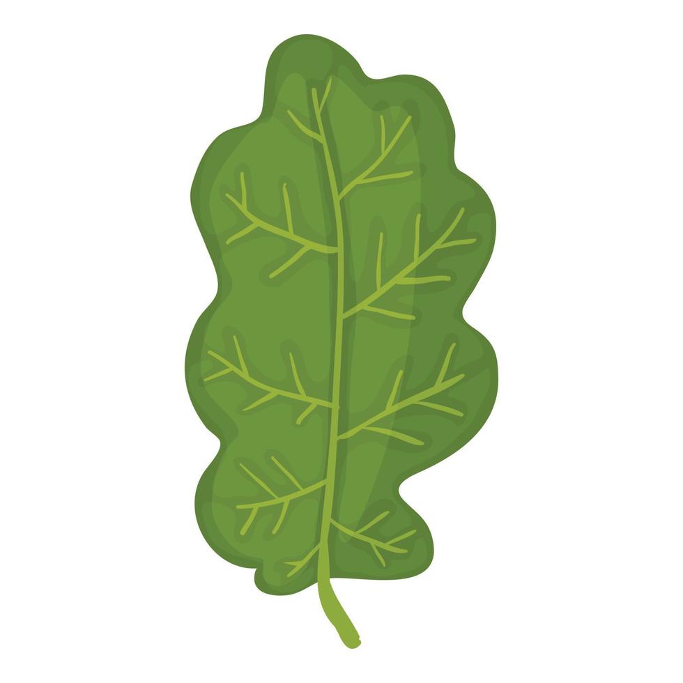icône de feuille de chêne vert, style cartoon vecteur