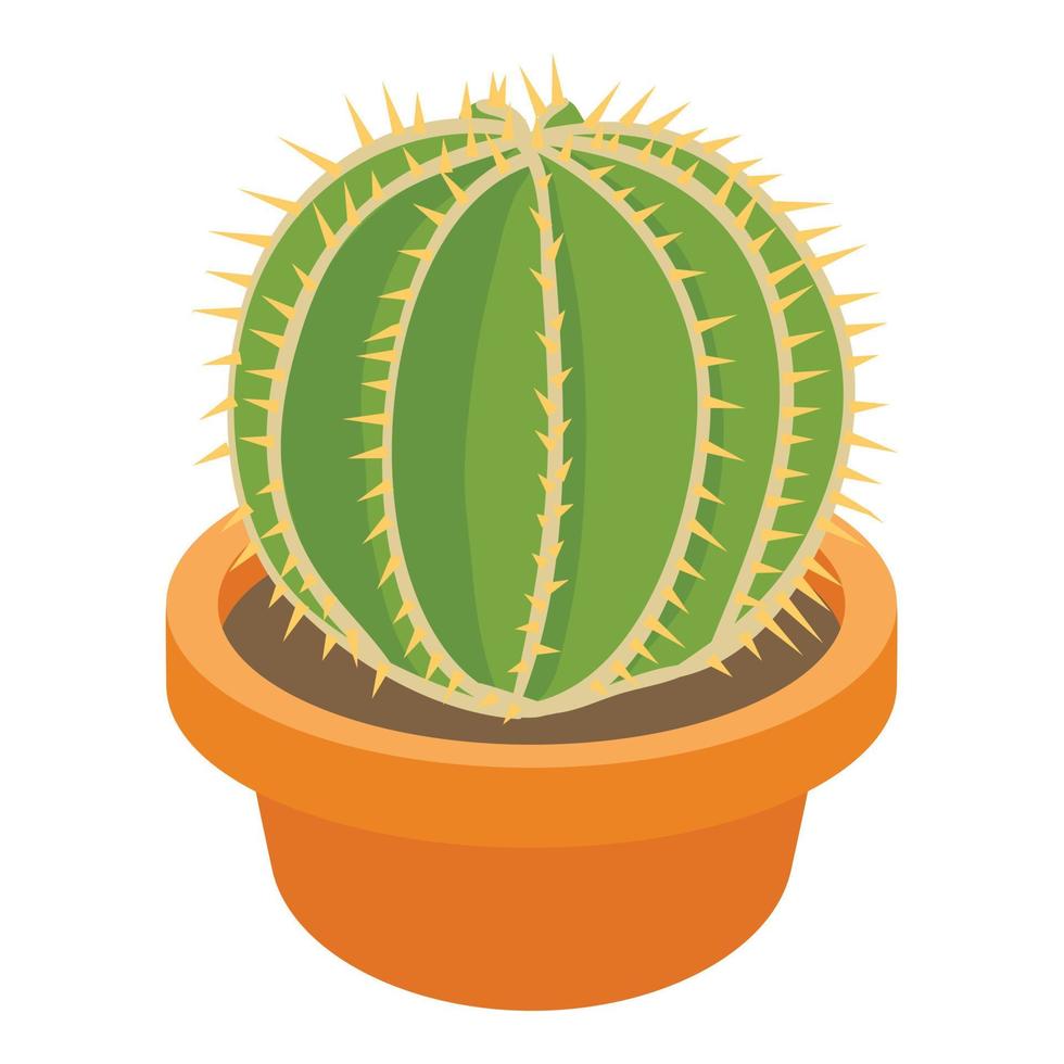 icône de boule de cactus, style cartoon vecteur