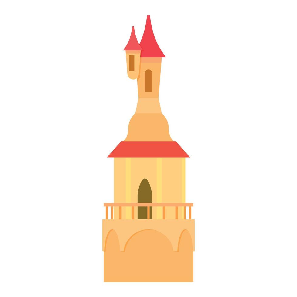 tour du château avec une icône de dômes pointus vecteur