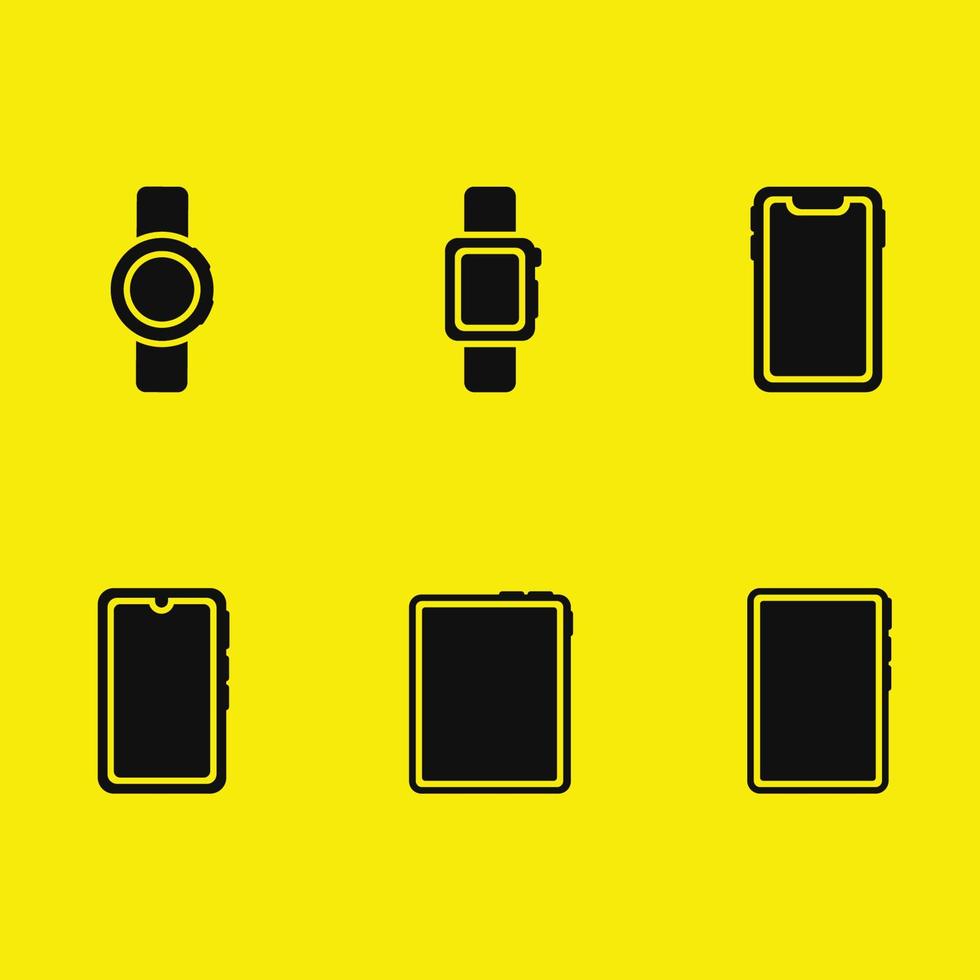icônes de périphériques de gadget. montre, téléphone, tablette. concept de maquette d'appareils. vecteur