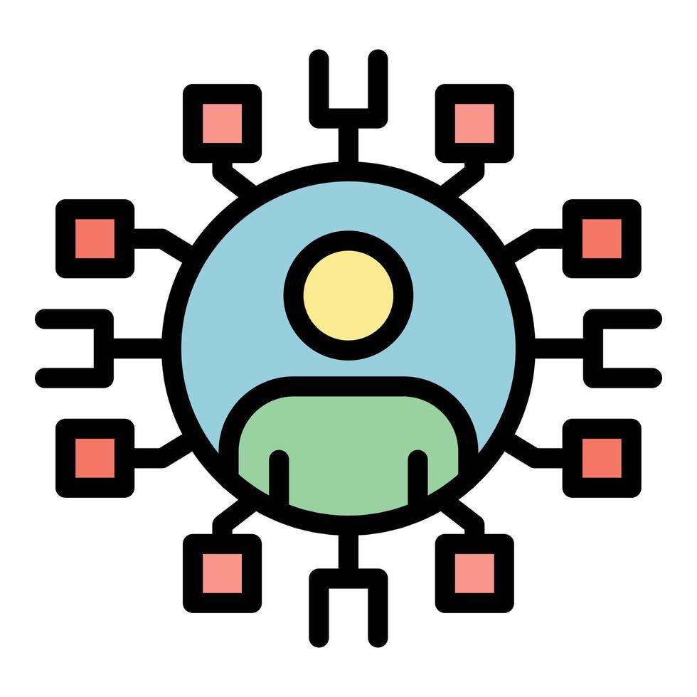 vecteur de contour de couleur d'icône de régime de restructuration