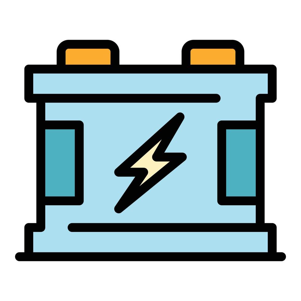 vecteur de contour de couleur d'icône de batterie de voiture