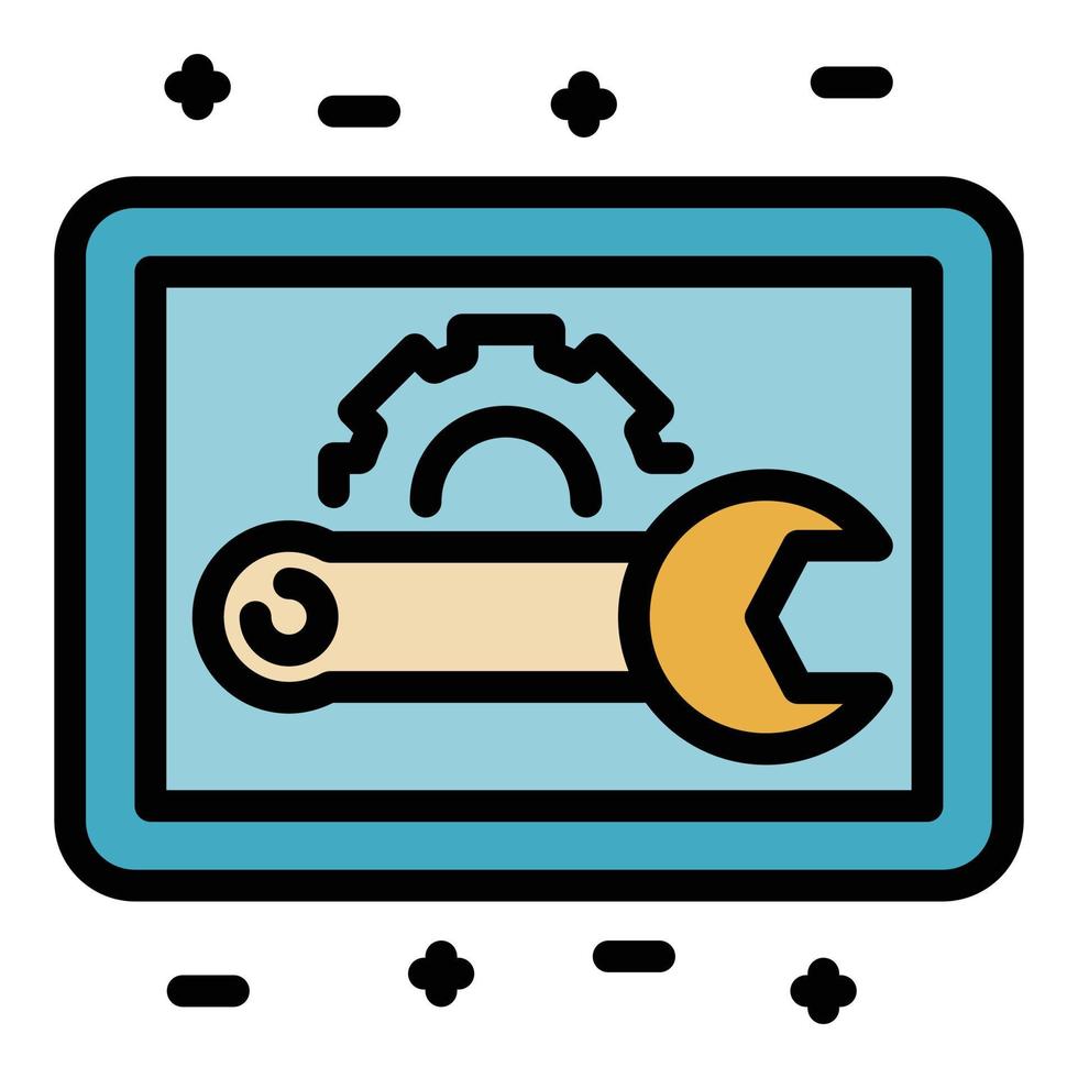 vecteur de contour de couleur d'icône de service de maintenance