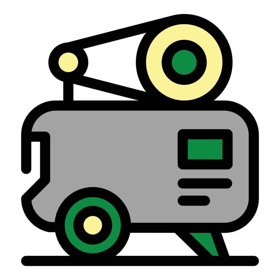 vecteur de contour de couleur d'icône d'équipement de compresseur d'air
