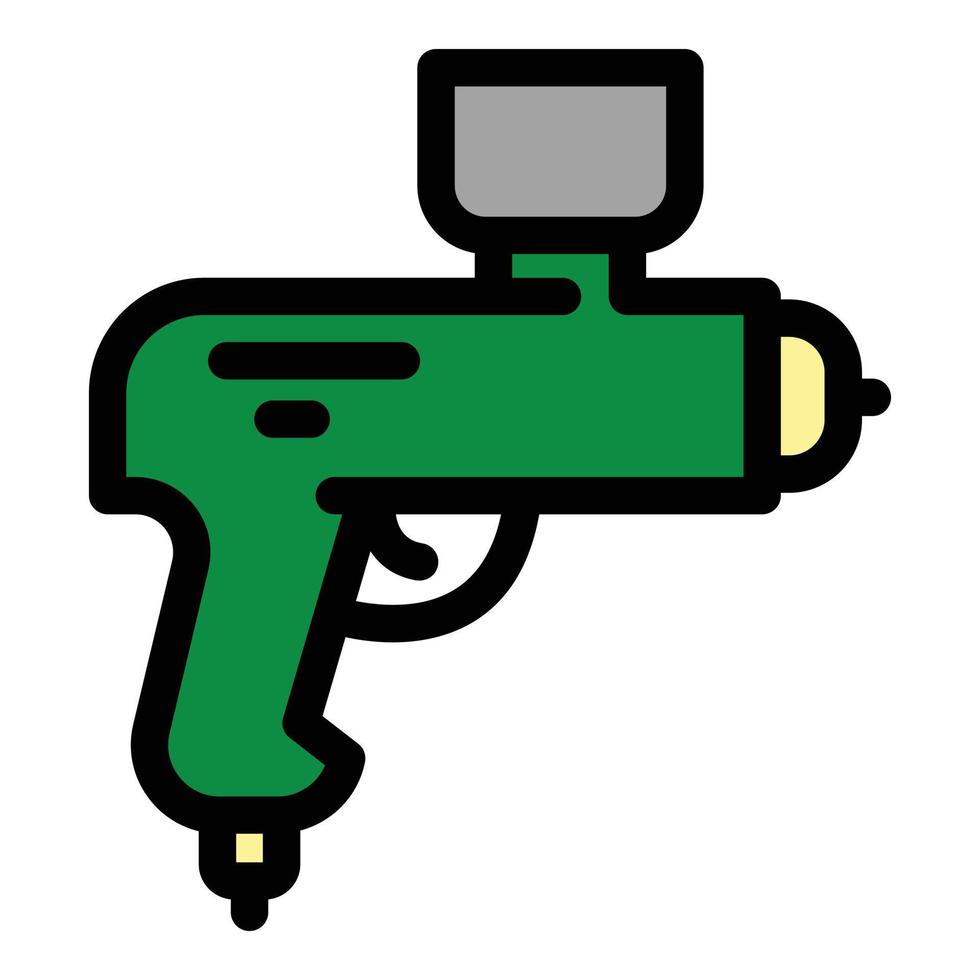 vecteur de contour de couleur d'icône de pistolet à air pneumatique