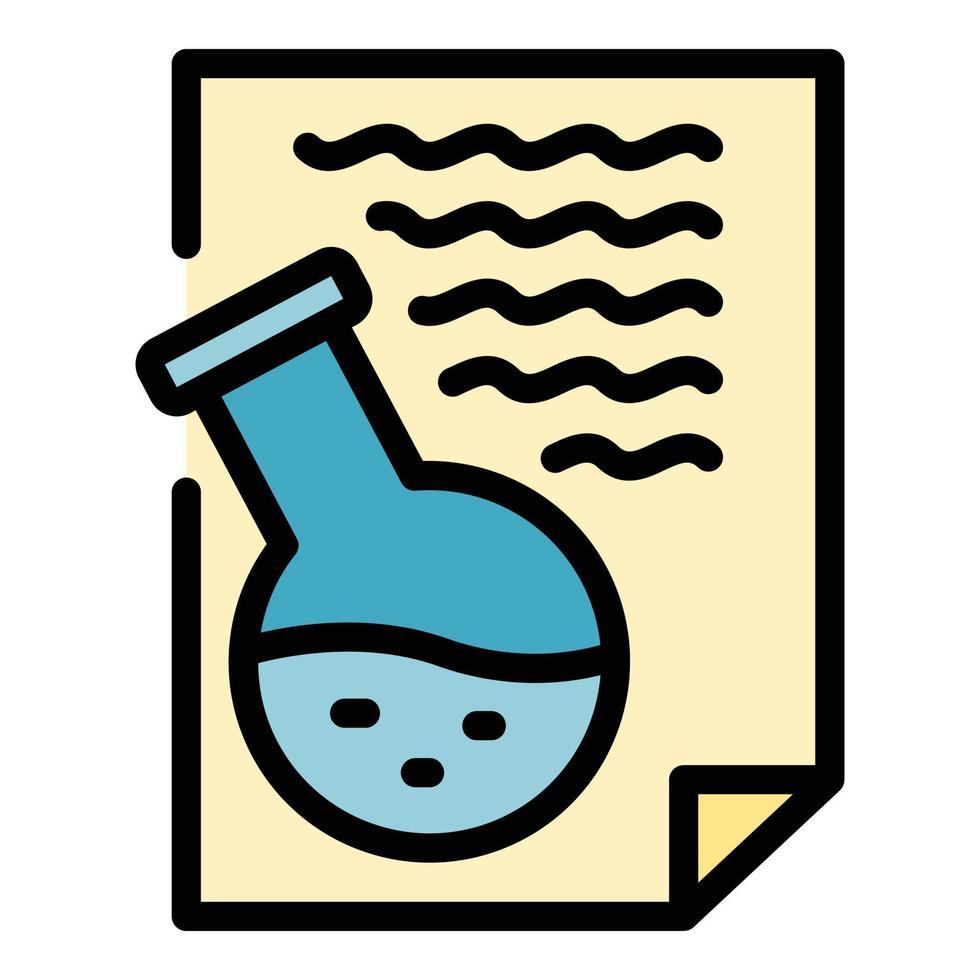 vecteur de contour couleur icône rapport de chimie