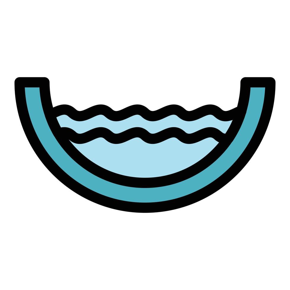 Vecteur de contour de couleur d'icône de gouttière pleine d'eau