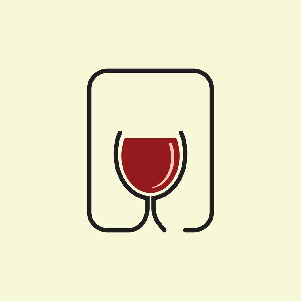 logo icône verres à vin vecteur