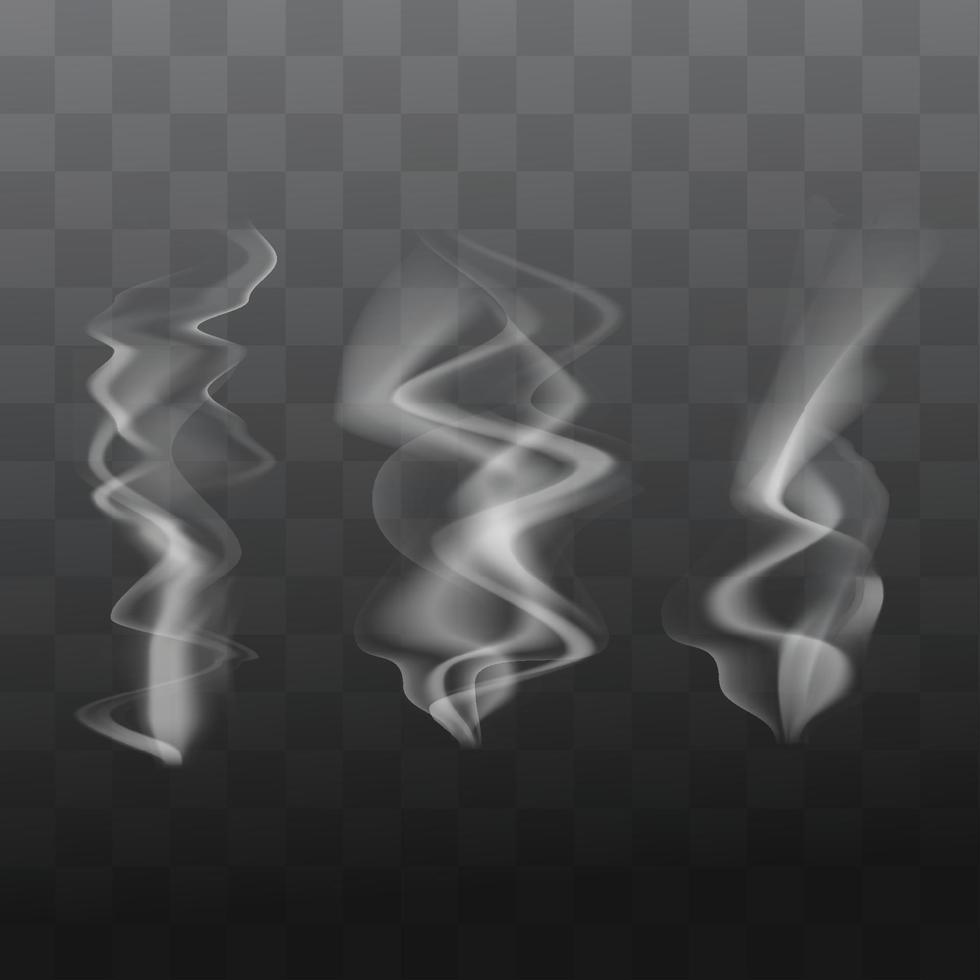 collection de fumée d'images réalistes sur illustration vectorielle fond transparent vecteur