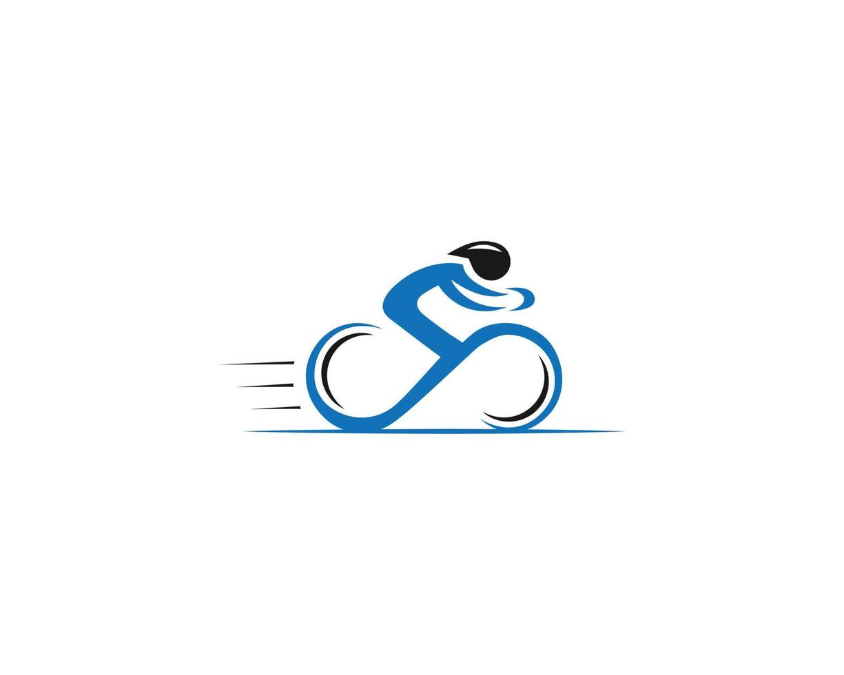 vélo créatif avec illustration de concept vectoriel de conception de logo de symbole stylisé de course cycliste.