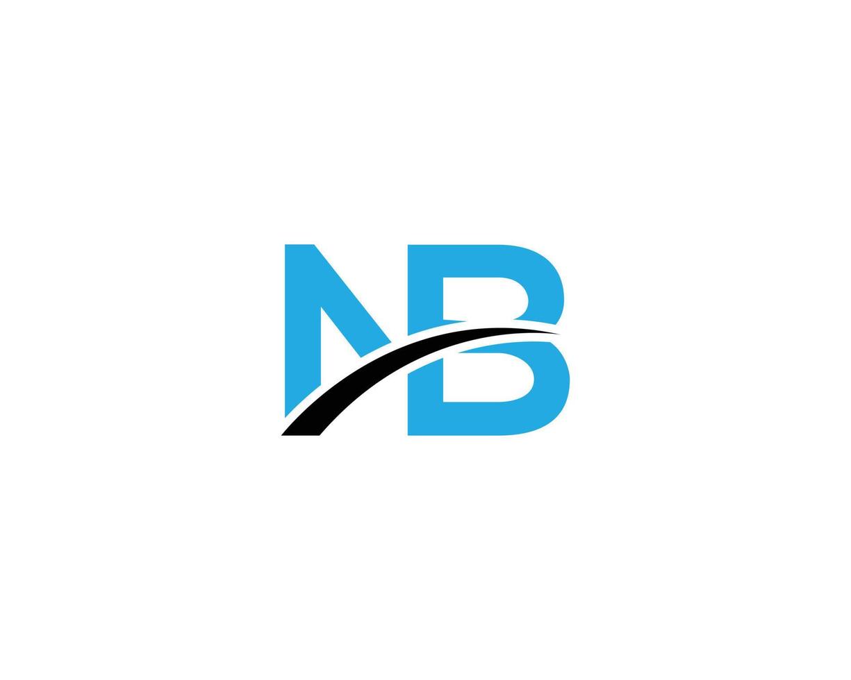lettre abstraite nb logotype logo moderne idée emblème vecteur icône modèle vectoriel.