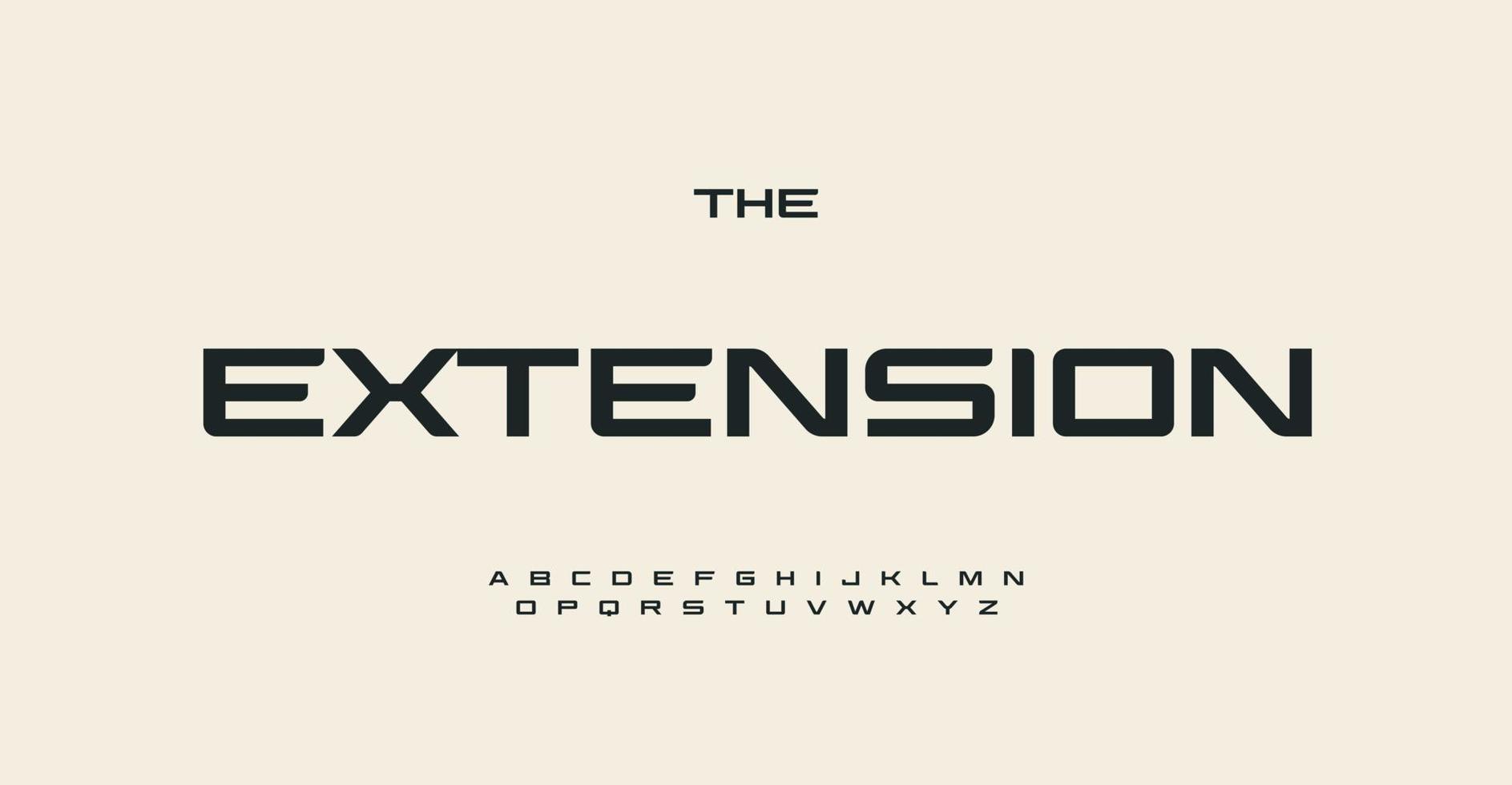 large police sans empattement pour les secteurs de l'automobile, de l'industrie, du sport, de l'esport, de la mode et de la technologie. police de caractères moderne, élégant alphabet semi-gras pour le logo, le lettrage et le titre. typographie vectorielle. vecteur